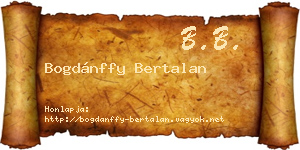 Bogdánffy Bertalan névjegykártya