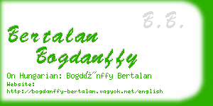 bertalan bogdanffy business card